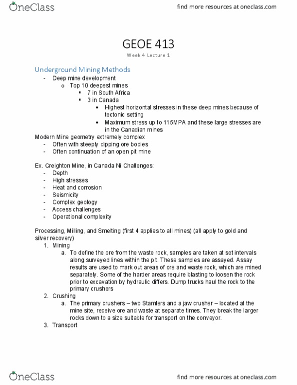 GEOE 413 Lecture Notes - Lecture 10: Caving, Decantation, Stainless Steel thumbnail