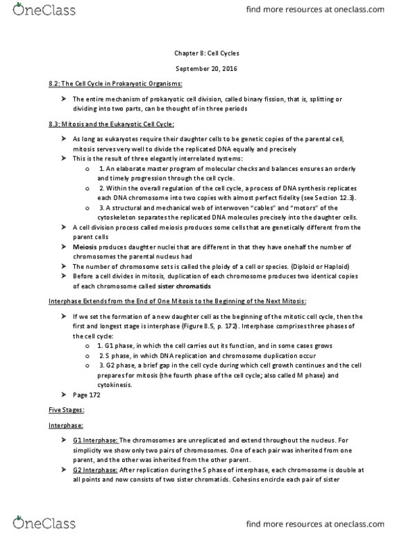 Biology 1201A Lecture Notes - Lecture 3: Allele, G1 Phase, Cell Plate thumbnail