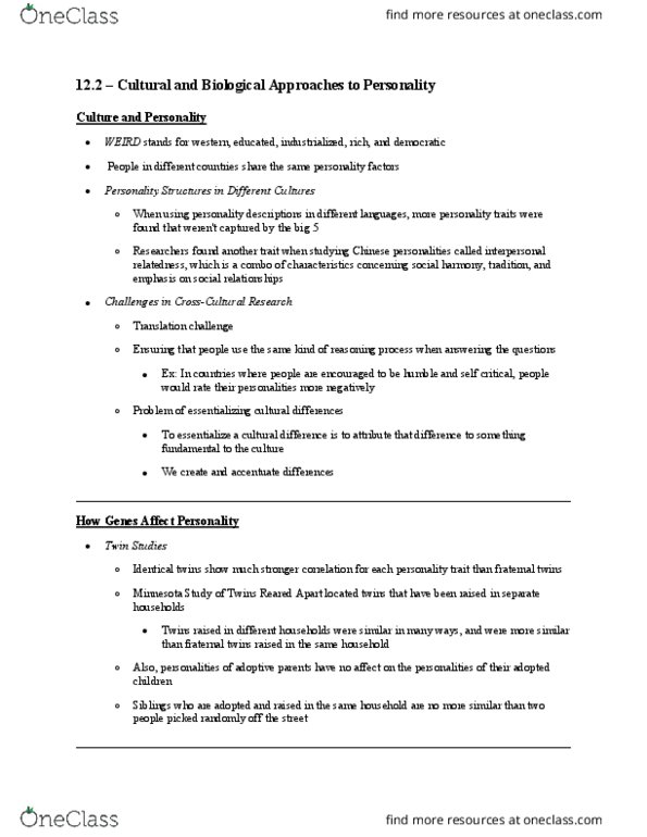 PSY100H1 Chapter Notes - Chapter 12.2: Amygdala, Middle Frontal Gyrus, Orbitofrontal Cortex thumbnail