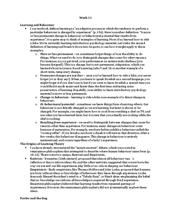 PSYC 100 Chapter Notes -Uvb-76, Edward Thorndike, Little Albert Experiment thumbnail
