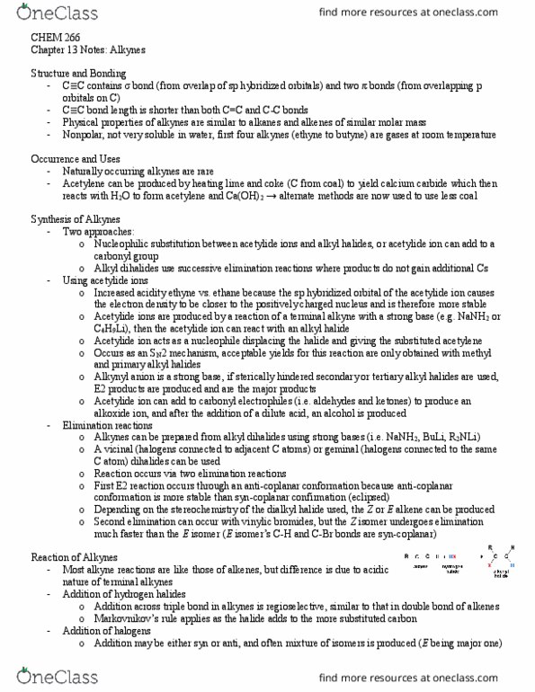 CHEM266 Chapter Notes - Chapter 13: Retrosynthetic Analysis, Boron, Birch Reduction thumbnail