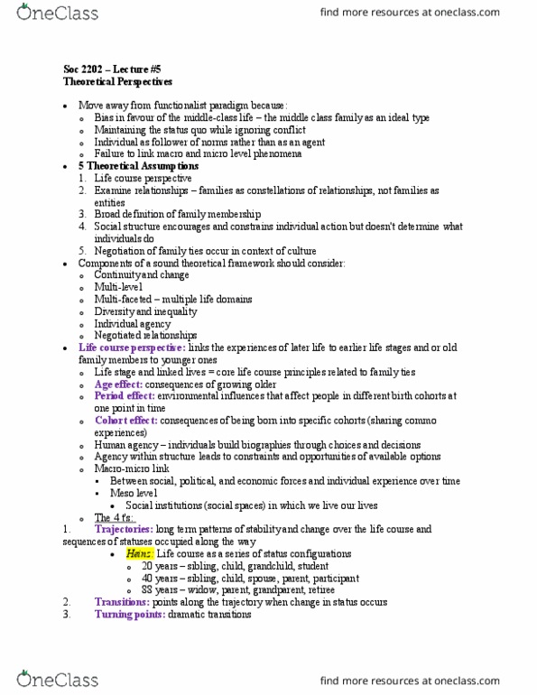 Sociology 2202 Lecture Notes - Lecture 5: Intersectionality, Outsourcing, Role Theory thumbnail