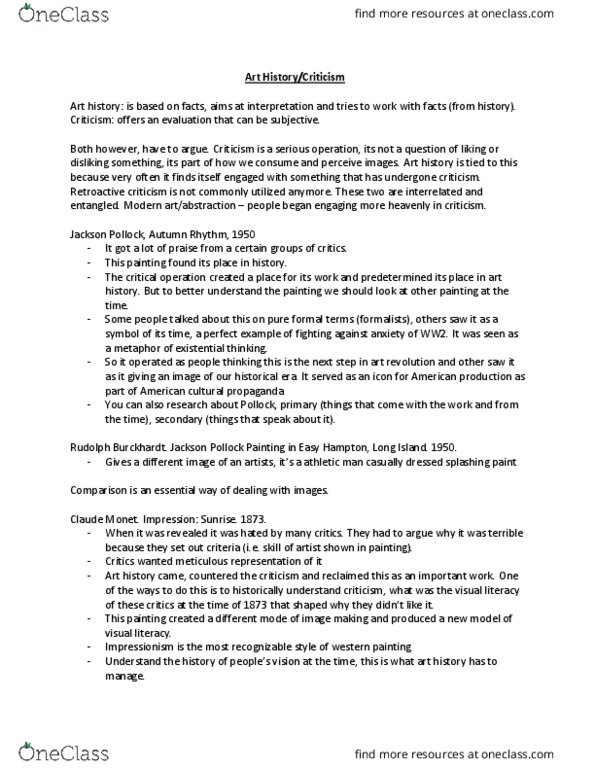 ARTHIST 2A03 Lecture Notes - Lecture 14: Scientific Method, Brushstrokes, Malle Babbe thumbnail