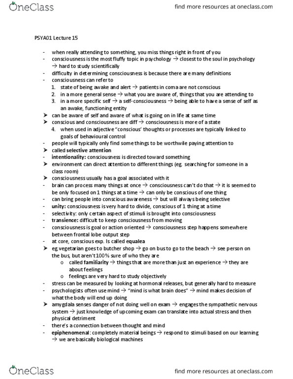 PSYA01H3 Lecture Notes - Lecture 15: Habituation, Molecular Machine, Sympathetic Nervous System thumbnail