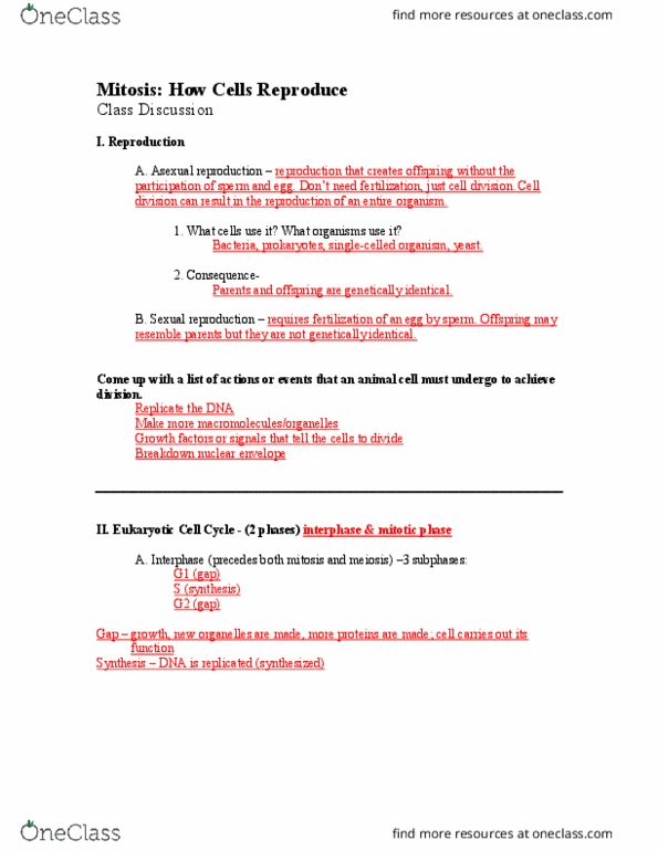 BIOL 101 Lecture Notes - Lecture 2: Metaphase, Heterochromatin, Microtubule thumbnail