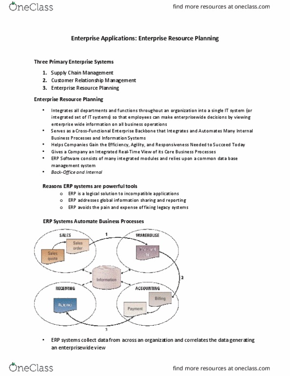 ITM 309 Lecture Notes - Lecture 20: Production Planning, Accounts Receivable, E-Procurement thumbnail