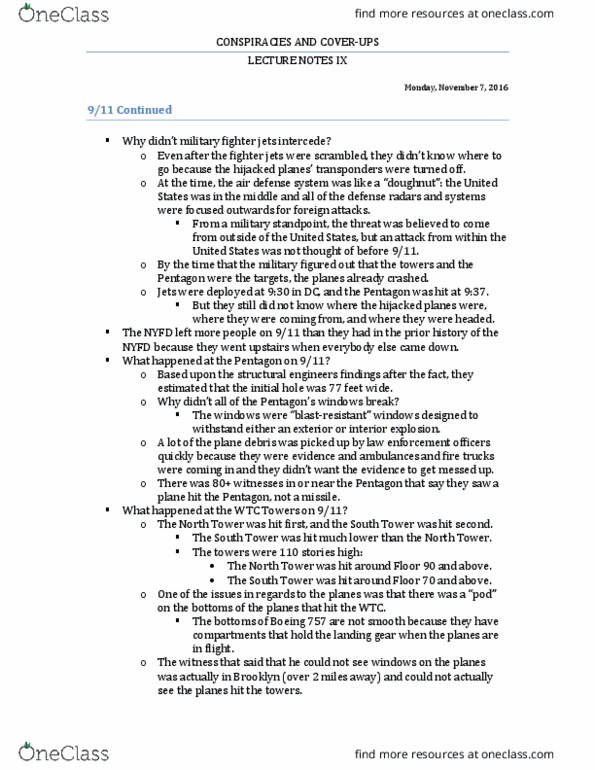 CJ 3533-350 Lecture Notes - Lecture 10: Think Tank, Al-Qaeda, 7 World Trade Center thumbnail