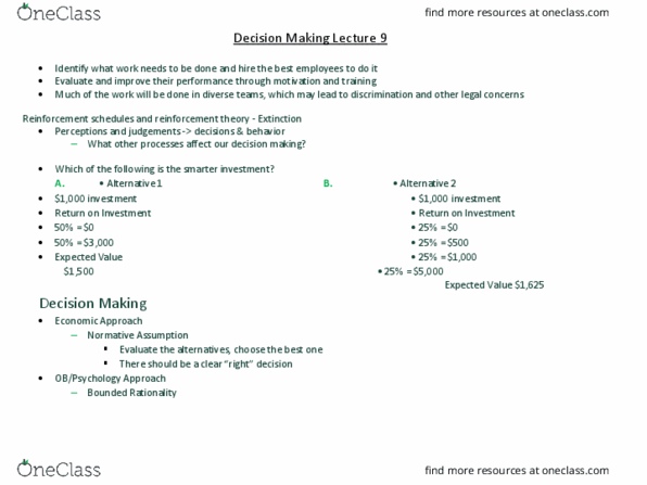 MGT 315 Lecture Notes - Lecture 9: Starbucks, Sunk Costs, Late Registration thumbnail