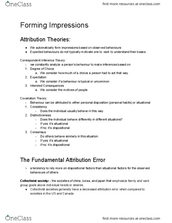 PSYCH 1X03 Lecture Notes - Lecture 10: Physical Attractiveness, Fundamental Attribution Error, Representativeness Heuristic thumbnail