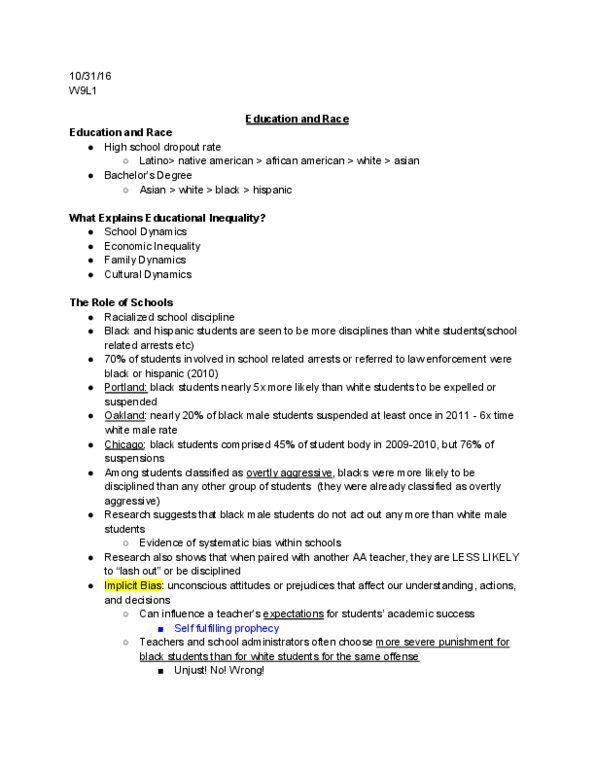 SOC 134 Lecture Notes - Lecture 9: Double Consciousness, Self-Perception Theory, Impression Management thumbnail