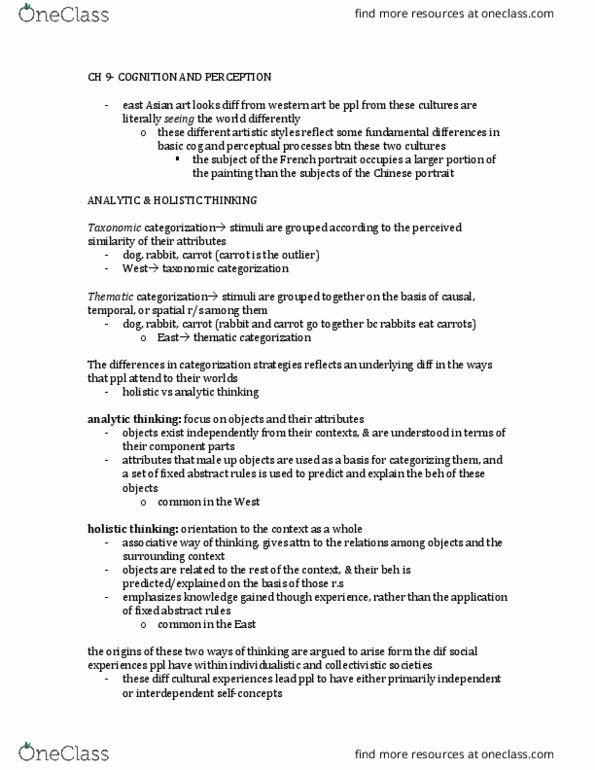 PSYC14H3 Chapter Notes - Chapter 9: Continuous Or Discrete Variable, Color Vision, Linguistic Relativity thumbnail