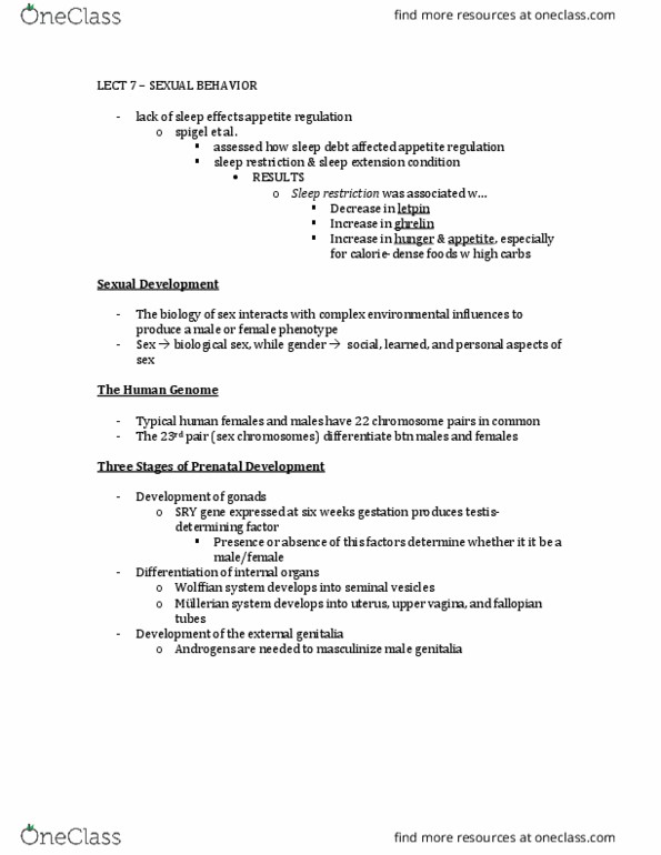 PSYB64H3 Lecture Notes - Lecture 7: Sexual Dimorphism, Twin Study, Thalamus thumbnail