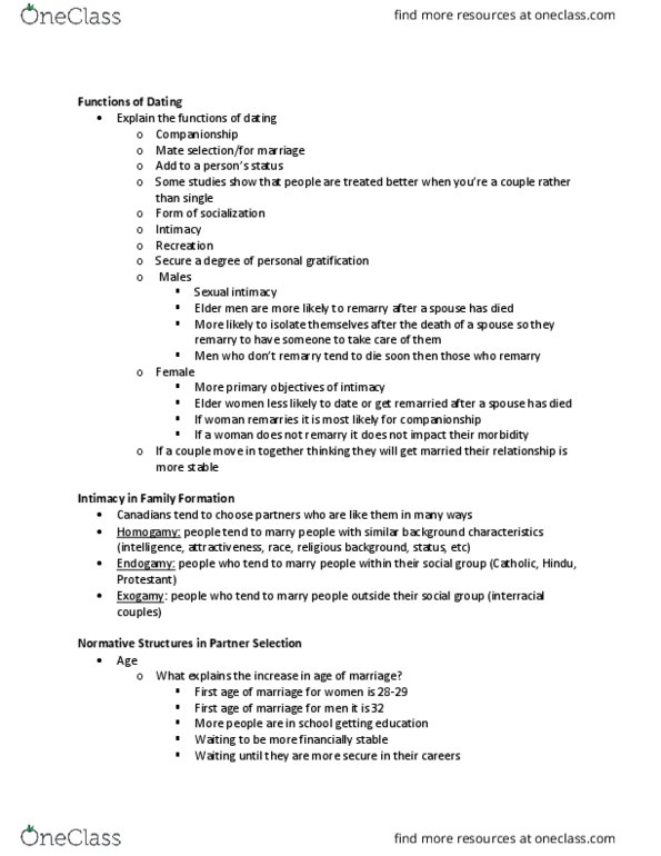 SOC 2103 Lecture Notes - Lecture 6: Doc Zone, Online Dating Service, Hypergamy thumbnail