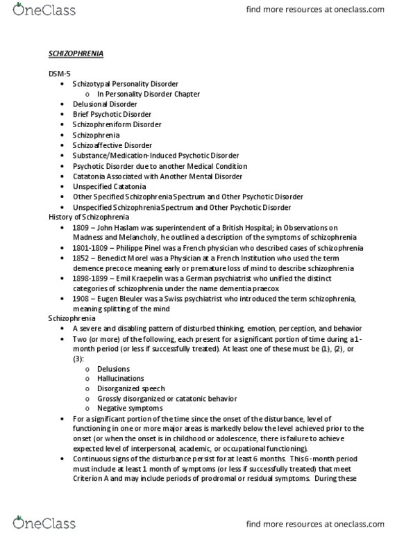 PSYC 3406 Lecture Notes - Lecture 10: Eye Movement, Double Bind, Schizotypal Personality Disorder thumbnail