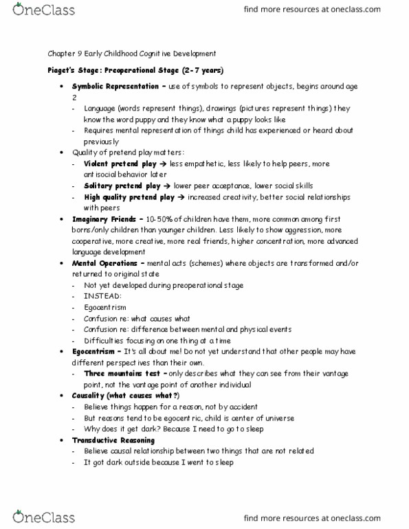 PSY 223 Lecture Notes - Lecture 25: Pragmatics, Object Permanence, Down Syndrome thumbnail