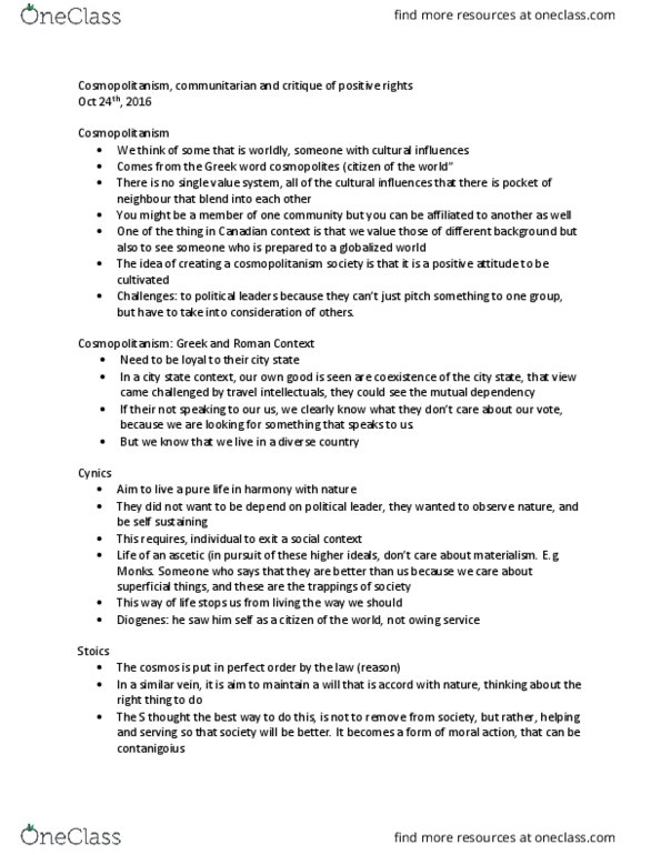 SOSC 2351 Lecture 5: Cosmopolitanism thumbnail