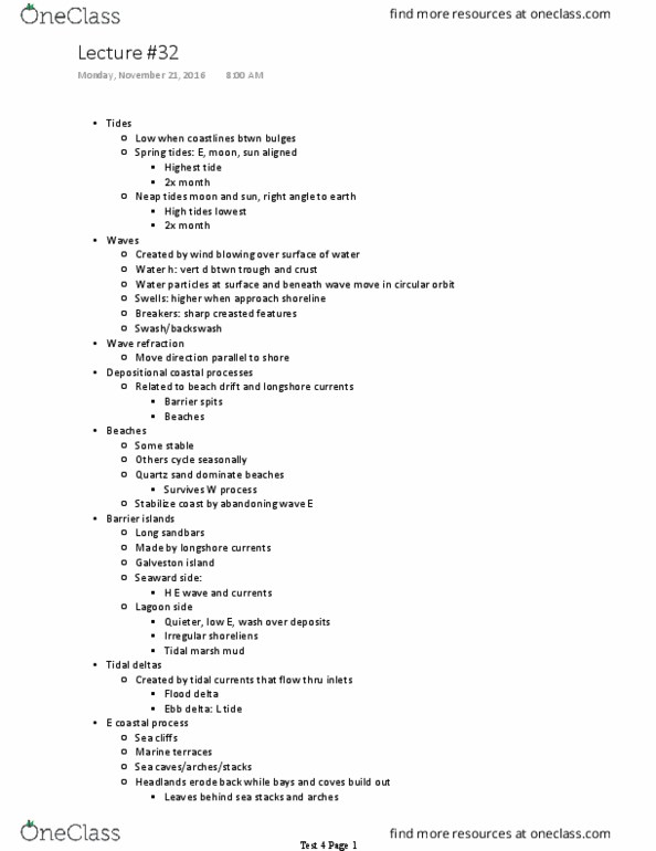 GEOL 1340 Lecture Notes - Lecture 32: Tidal Marsh, 30Th Parallel North, Estuary thumbnail