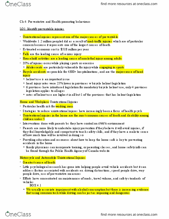 Psychology 2036A/B Chapter 4: Ch 4 psych reading notes thumbnail