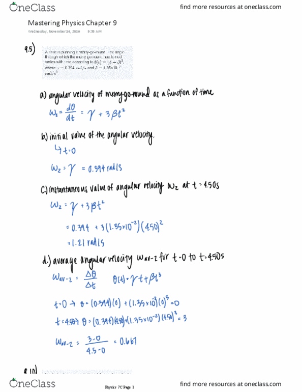 PHYSICS 7C Chapter 9: Mastering Physics Chapter 9 Questions thumbnail