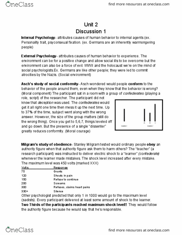 PSYC 111 Lecture Notes - Lecture 2: Dispositional Attribution, Fundamental Attribution Error, Jane Elliot thumbnail