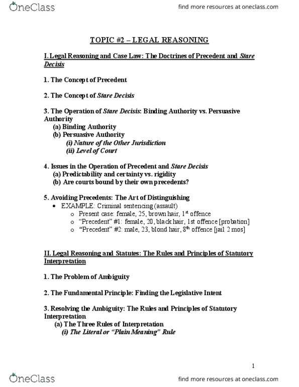 CRIM 135 Lecture Notes - Lecture 3: Precedent, Golden Rule thumbnail