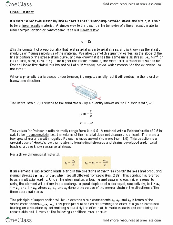 COE 3001 Lecture Notes - Lecture 4: Elastic Modulus, Cuboid, Linear Elasticity thumbnail