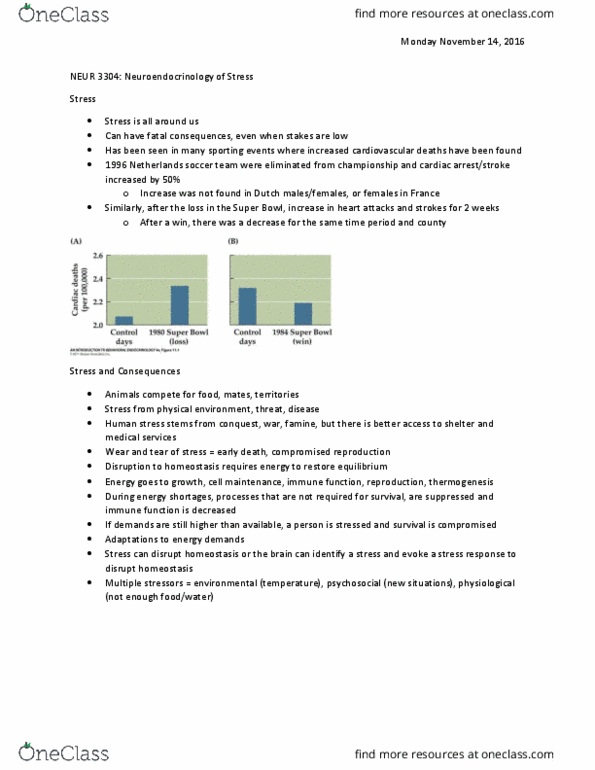 NEUR 3304 Lecture Notes - Lecture 7: Allostatic Load, Glucocorticoid Receptor, Adrenal Medulla thumbnail