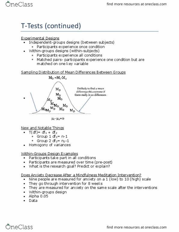 PSY201H5 Lecture Notes - Lecture 10: Confidence Interval, Test Statistic, Microsoft Powerpoint thumbnail
