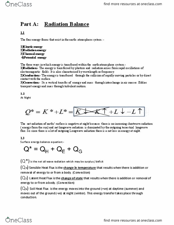 EARTHSC 2C03 Lecture Notes - Lecture 10: Thermal Diffusivity, Shortwave Radiation, Thermal Energy thumbnail