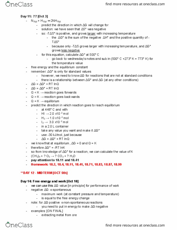 CHEM 1050 Lecture Notes - Lecture 14: Equilibrium Constant, Joule, Blood Plasma thumbnail