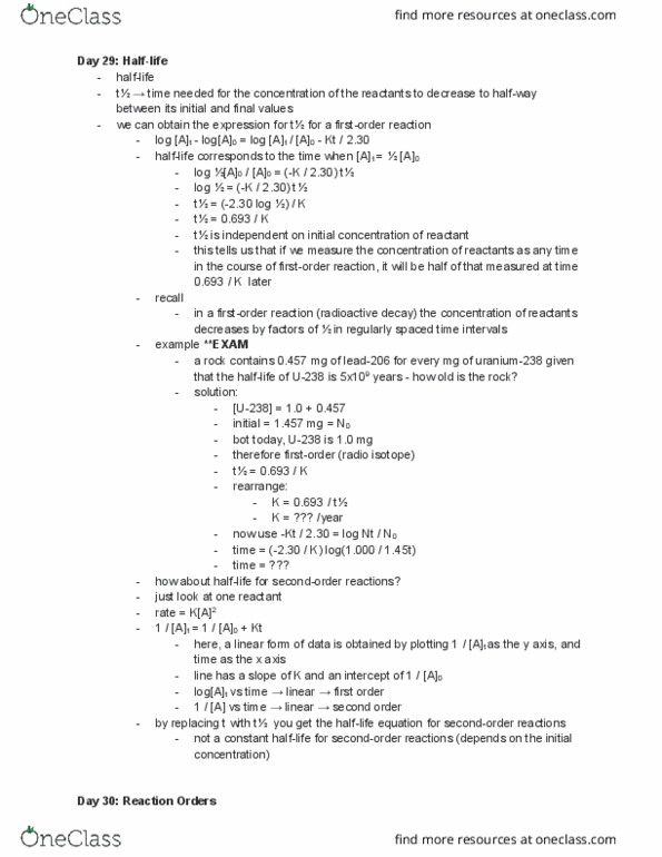 CHEM 1050 Lecture Notes - Lecture 30: Reaction Rate Constant, Agent Orange, Activation Energy thumbnail