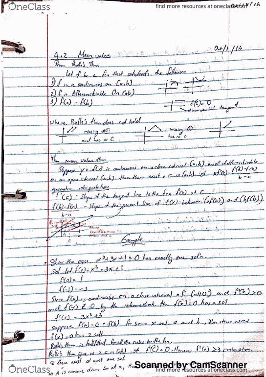 MATH 273 Lecture 13: 4.2 mean value thumbnail