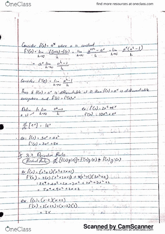 MATH 273 Lecture 7: 3.2 derivative rules & application thumbnail