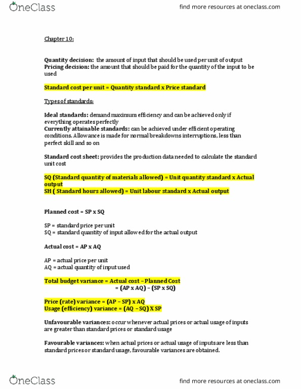 ACC 406 Lecture Notes - Lecture 9: Minivan, Standard Cost Accounting, International Labor Standards thumbnail