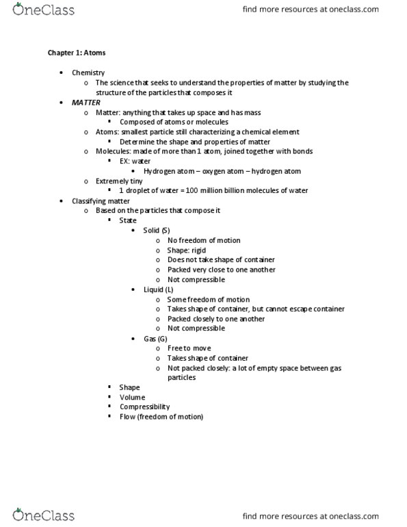 CH 101 Lecture Notes - Lecture 1: Gas Balloon, Hydrogen Atom, Atomic Number thumbnail