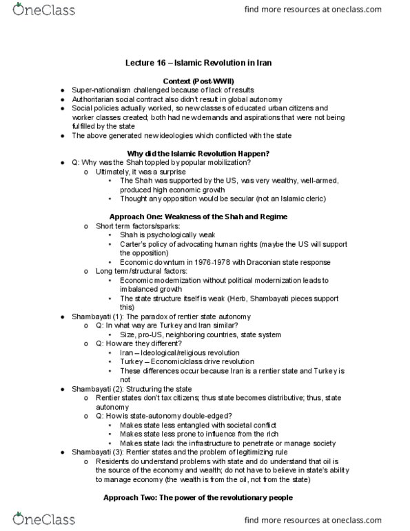 POL-UA 540 Lecture Notes - Lecture 16: Ali Shariati thumbnail