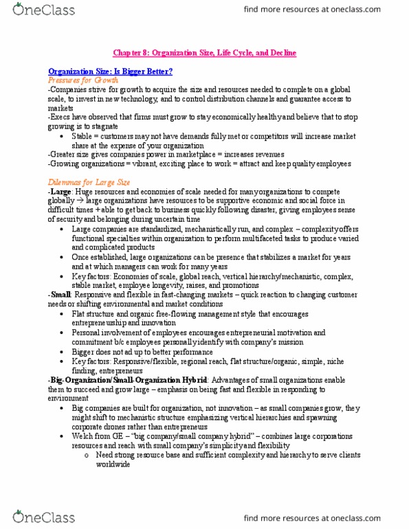 BU398 Chapter Notes - Chapter 8: The Home Depot, Social Control, Mergers And Acquisitions thumbnail