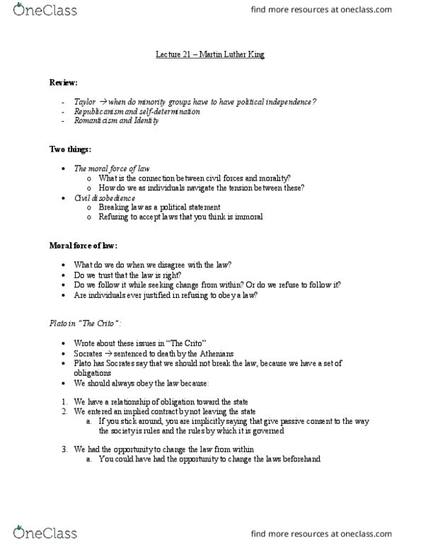 PHILOS 1B03 Lecture Notes - Lecture 21: Henry David Thoreau thumbnail
