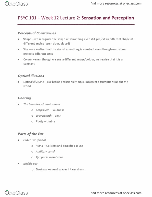 PSYC 101 Lecture Notes - Lecture 30: Tympanic Cavity, Eardrum, Optical Illusion thumbnail