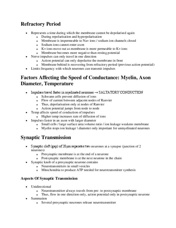 BLG 251 Lecture Notes - Depolarization, Sodium Channel, Schwann Cell thumbnail