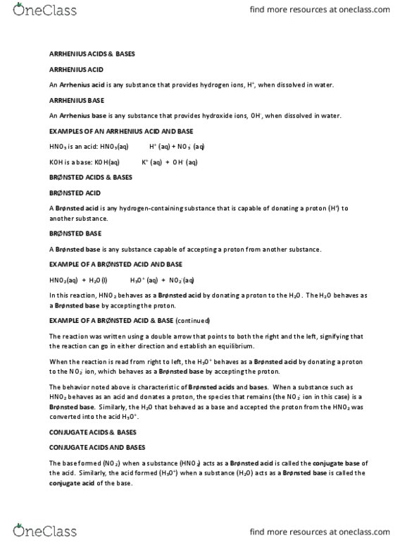 CHY 104 Lecture Notes - Lecture 9: Hydrogen Iodide, Conjugate Acid, Scientific Notation thumbnail