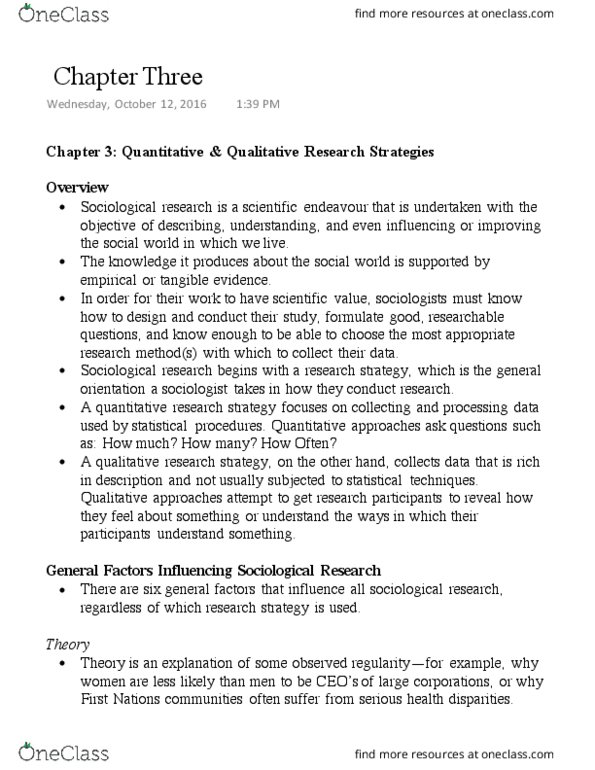 SOC 1101 Lecture Notes - Lecture 3: Scientific Method, Social Fact, Verstehen thumbnail