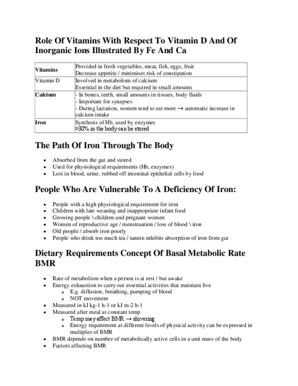 BLG 144 Lecture Notes - Weaning, Constipation, Basal Metabolic Rate thumbnail