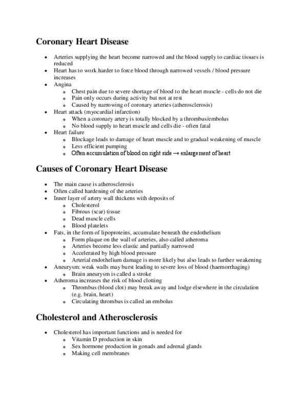 BLG 144 Lecture Notes - Coronary Circulation, Atheroma, Chest Pain thumbnail