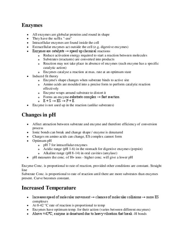 BLG 144 Lecture Notes - Pepsin, Amylase, Activation Energy thumbnail