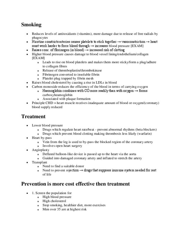 BLG 144 Lecture Notes - Beta Blocker, Coronary Circulation, Fibrin thumbnail