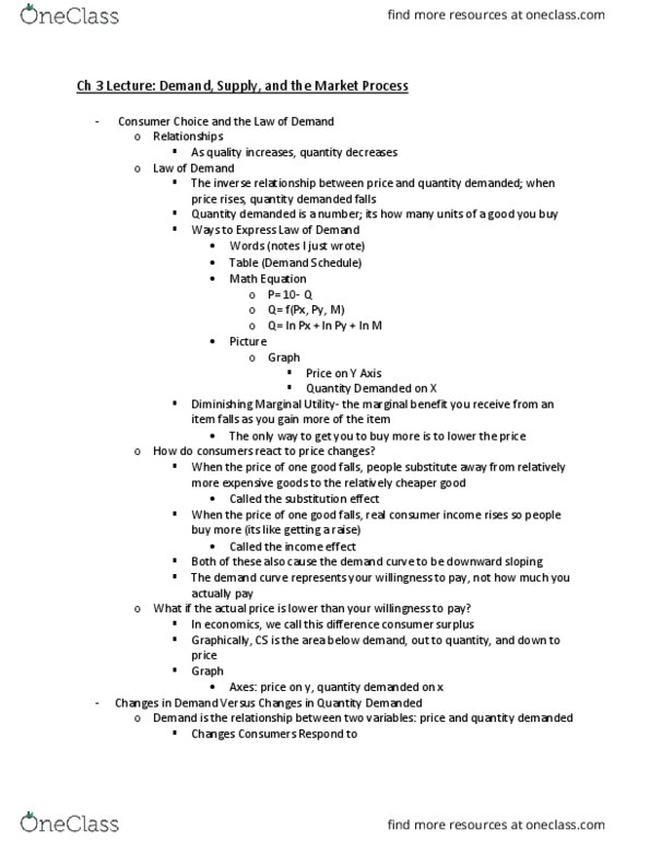 ECO-2023 Lecture Notes - Lecture 3: Demand Curve, Economic Surplus, Marginal Utility thumbnail