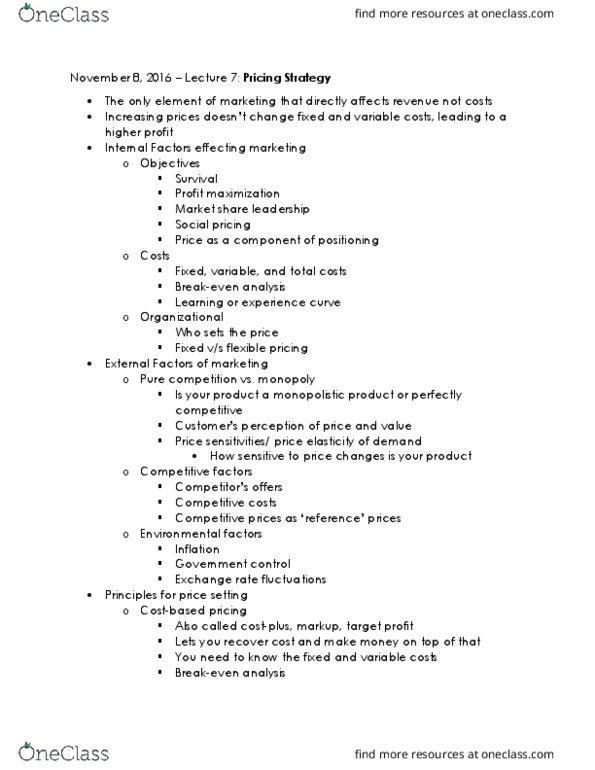 MGMA01H3 Lecture Notes - Lecture 7: Experience Curve Effects, Perfect Competition, Profit Maximization thumbnail