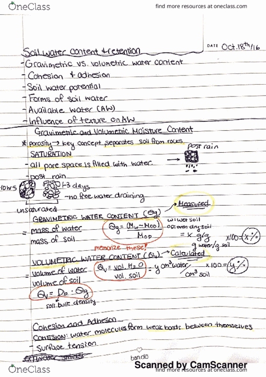 REN R210 Lecture 9: Soil Water Content & Retention thumbnail