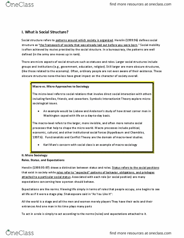 CAS SO 100 Lecture Notes - Lecture 5: Ascribed Status, Stanford Prison Experiment, Achieved Status thumbnail